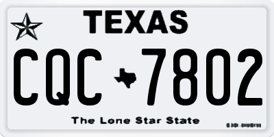 TX license plate CQC7802