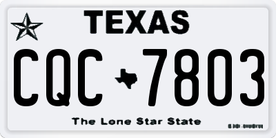 TX license plate CQC7803