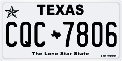 TX license plate CQC7806