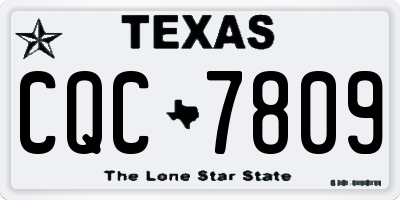 TX license plate CQC7809