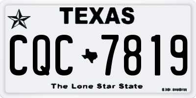 TX license plate CQC7819
