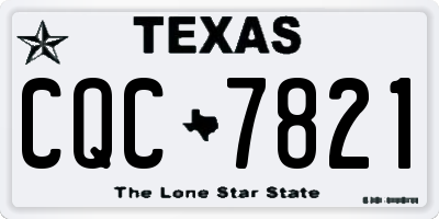 TX license plate CQC7821