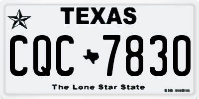 TX license plate CQC7830
