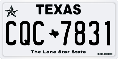 TX license plate CQC7831