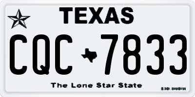 TX license plate CQC7833