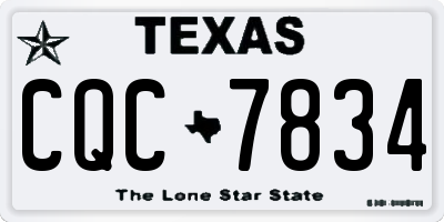 TX license plate CQC7834