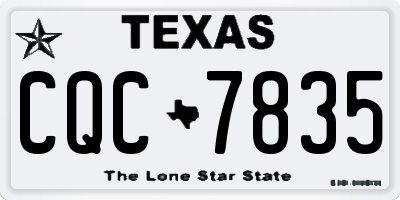 TX license plate CQC7835