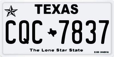 TX license plate CQC7837