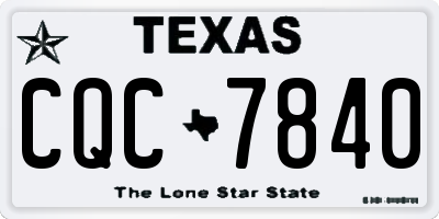 TX license plate CQC7840