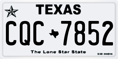 TX license plate CQC7852
