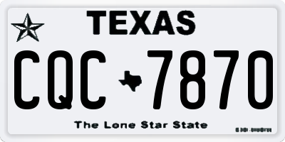 TX license plate CQC7870