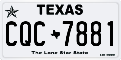 TX license plate CQC7881
