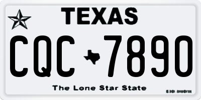 TX license plate CQC7890