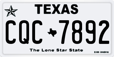 TX license plate CQC7892