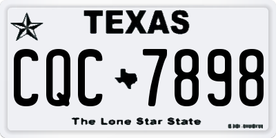 TX license plate CQC7898