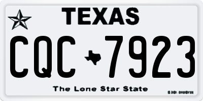 TX license plate CQC7923