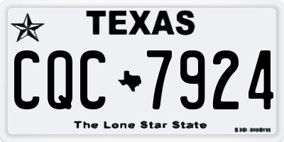 TX license plate CQC7924