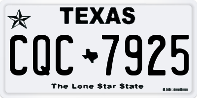 TX license plate CQC7925