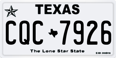 TX license plate CQC7926