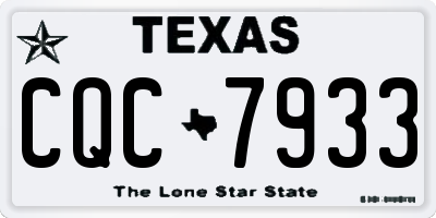 TX license plate CQC7933