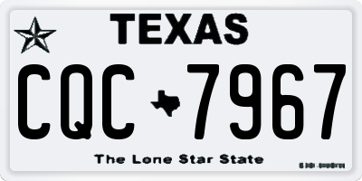 TX license plate CQC7967