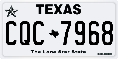 TX license plate CQC7968