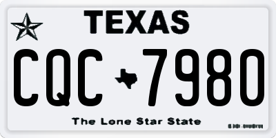 TX license plate CQC7980