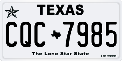 TX license plate CQC7985