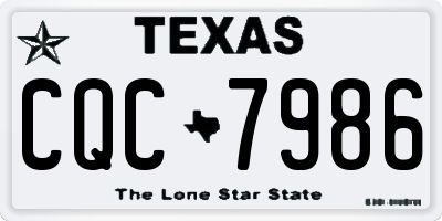 TX license plate CQC7986