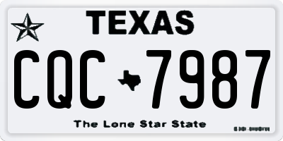 TX license plate CQC7987