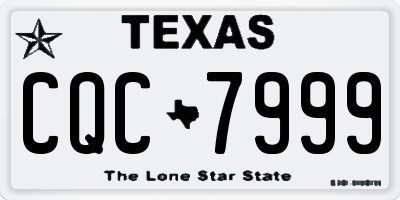 TX license plate CQC7999