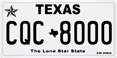 TX license plate CQC8000