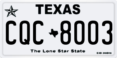 TX license plate CQC8003