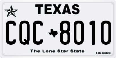 TX license plate CQC8010