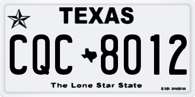 TX license plate CQC8012