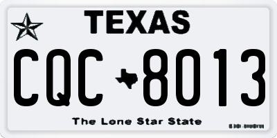 TX license plate CQC8013