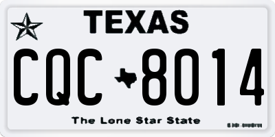 TX license plate CQC8014