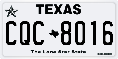 TX license plate CQC8016