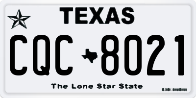TX license plate CQC8021