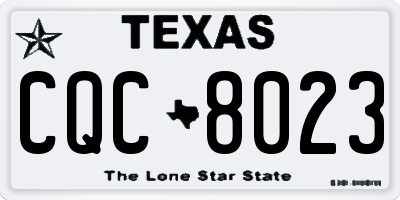 TX license plate CQC8023