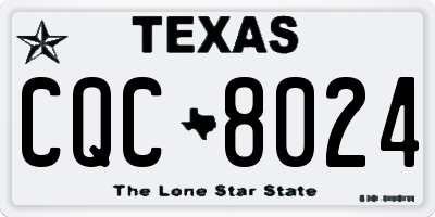 TX license plate CQC8024
