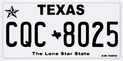 TX license plate CQC8025