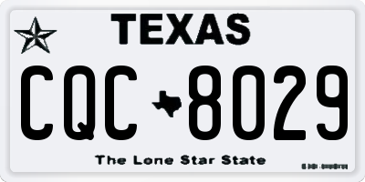 TX license plate CQC8029