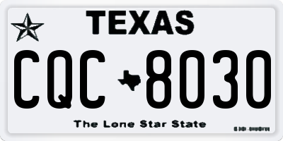 TX license plate CQC8030