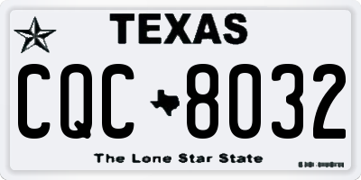 TX license plate CQC8032