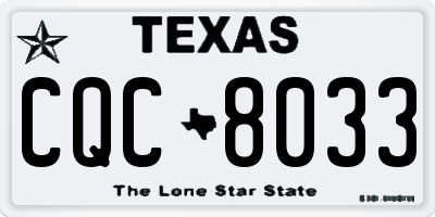TX license plate CQC8033