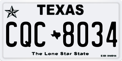 TX license plate CQC8034