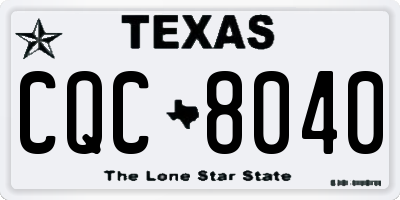 TX license plate CQC8040