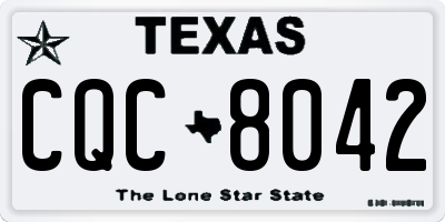 TX license plate CQC8042