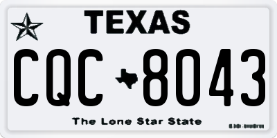 TX license plate CQC8043